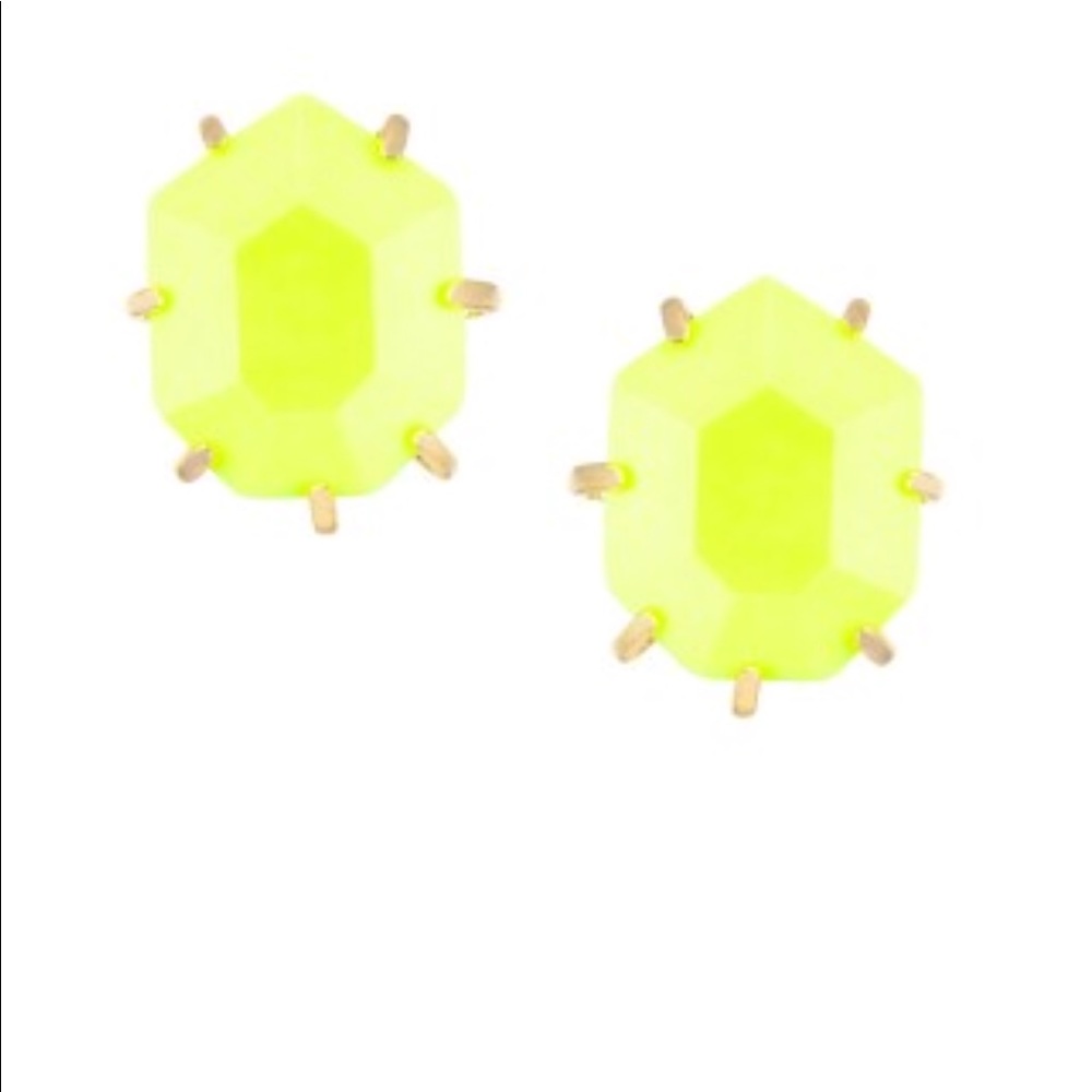 Like New Kendra Scott Morgan Studs Neon Yellow